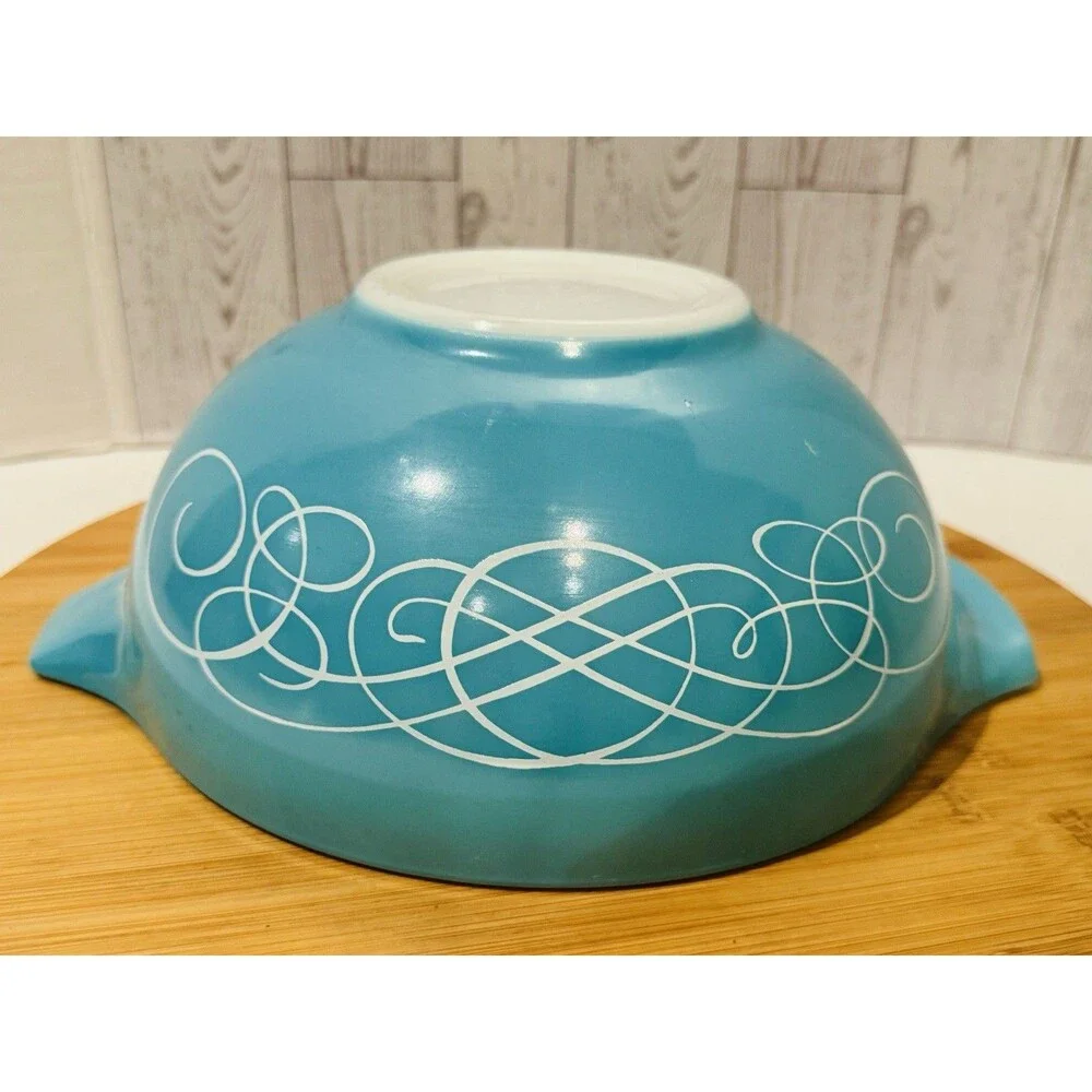 Vintage Pyrex Turquoise Hospitality Casserole 2-Qt Complete Model 443-CW-1